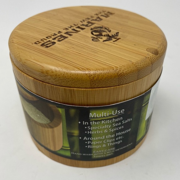 Totally Bamboo Salt Box U.S. Marines Bamboo Box - Picture 3 of 5